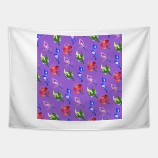 Inazuma Flowers Print (Purple) Tapestry