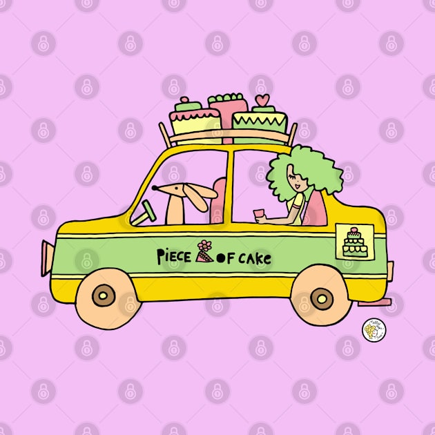 Cute car with cakes on top by Mellowdays