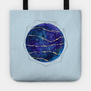 Blue and Gold Galaxy Tote