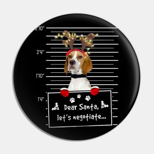 English Pointer Dear Santa Let's Negotiate Christmas Pin