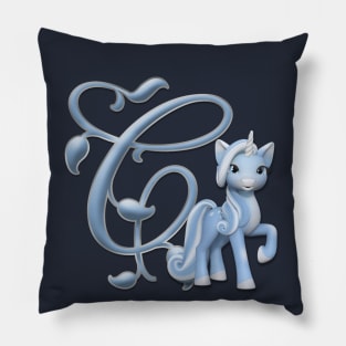 Monogram C Custom Unicorn Pillow