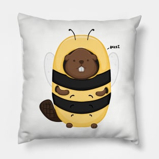 BEEaver, Cute Wholesome Beaver in a Bee costume Pillow