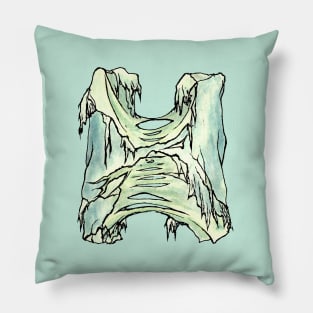 Dramabite Zombie H Letter Initial Typography Text Character Statement Pillow