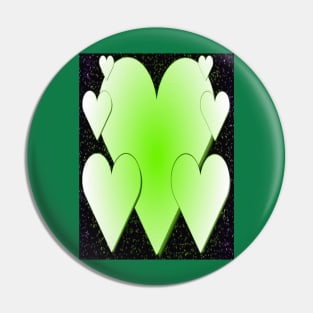 Green Hearts 2-Available As Art Prints-Mugs,Cases,Duvets,T Shirts,Stickers,etc Pin