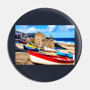 Sennen Cove Harbor Boats Pin