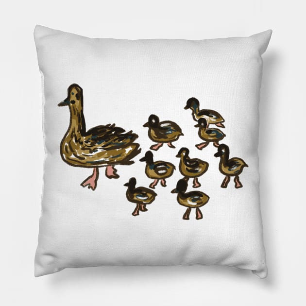 Mother duck Pillow by Shadoodles