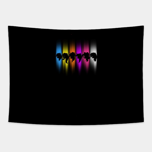 Mane Six Silhouette Tapestry by idkartist