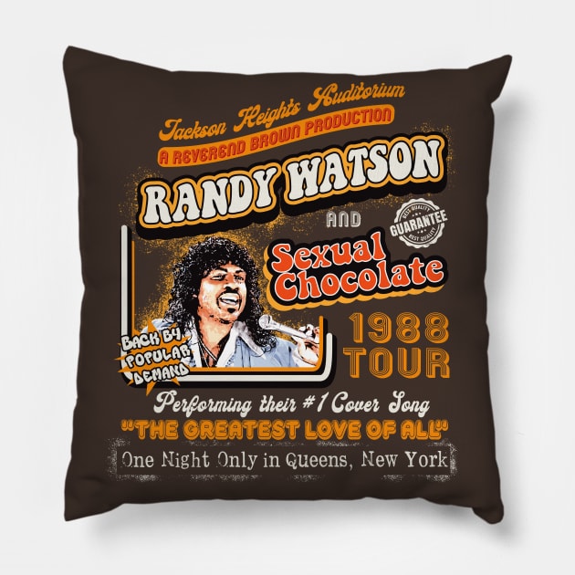 Randy Watson Sexual Chocolate Concert Poster Pillow by Alema Art