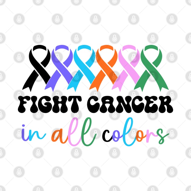 Multi colored ribbons cancer awareness by Luxinda