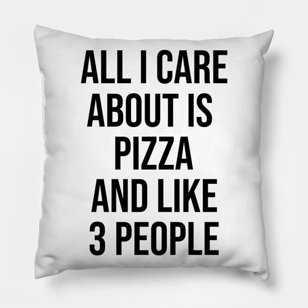 All I Care About Is Pizza And Like 3 People Pillow by artsylab