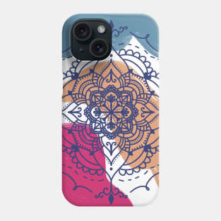 Mandala with color background Phone Case