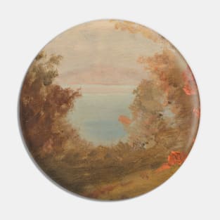 Woodland Scene in Autumn (Hudson, New York or Maine) by Frederic Edwin Church Pin