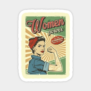 vintage woman power - you are stronger than you think Magnet