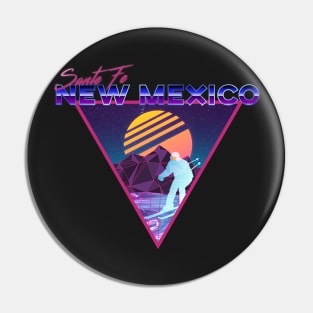 Retro Vaporwave Ski Mountain | Sante Fe New Mexico | Shirts, Stickers, and More! Pin