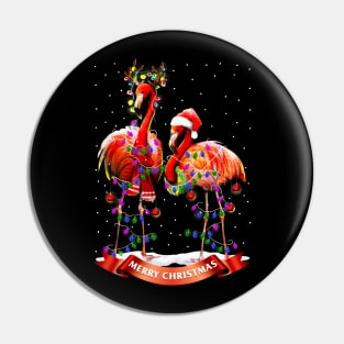 Christmas Flamingos Pin