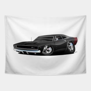 Classic 60’s American Muscle Car Cartoon Tapestry