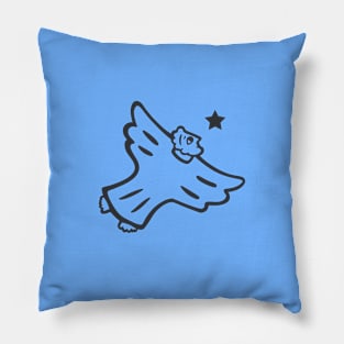 Minimalist, naive art of Icarus. Art of ancient greek myth in dark ink Pillow