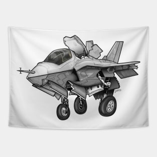 F-35B Lighting II Joint Strike Fighter Illustration Tapestry