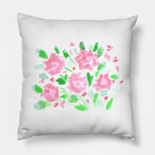 Watercolor background. Floral bouquets, summer and nature, art decoration, sketch. Illustration hand drawn modern Pillow