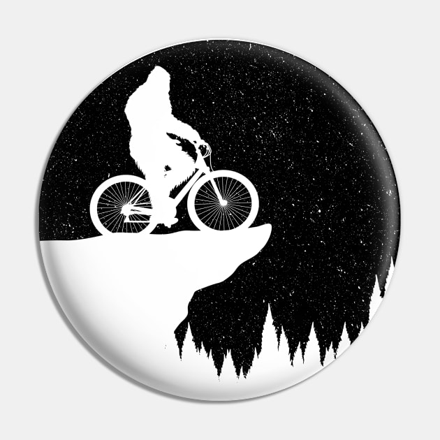 Bigfoot Riding Bike Pin by Tesszero