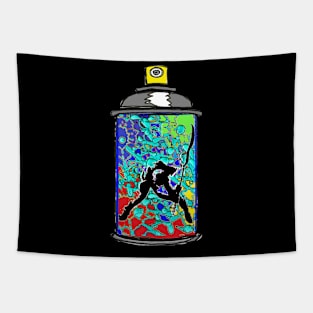 Spray can clash of Rainbows Tapestry