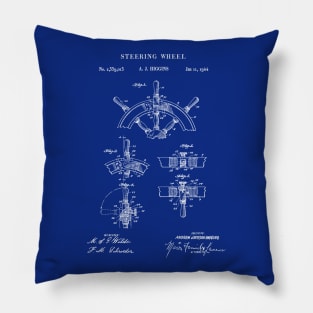 Nautical Gift 1944 Ship Helm Patent Print Pillow