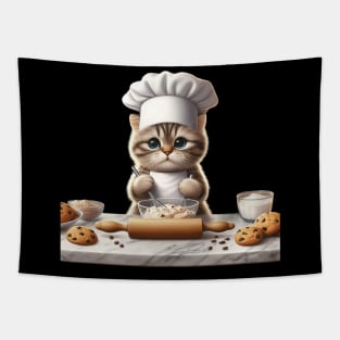 Feline Baker Extraordinaire: Crafting Delicious Biscuits with Love Tapestry