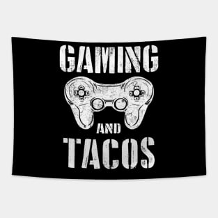 Gaming And Tacos Gamepad Vintage Hobby Video Gamer Gift Tapestry