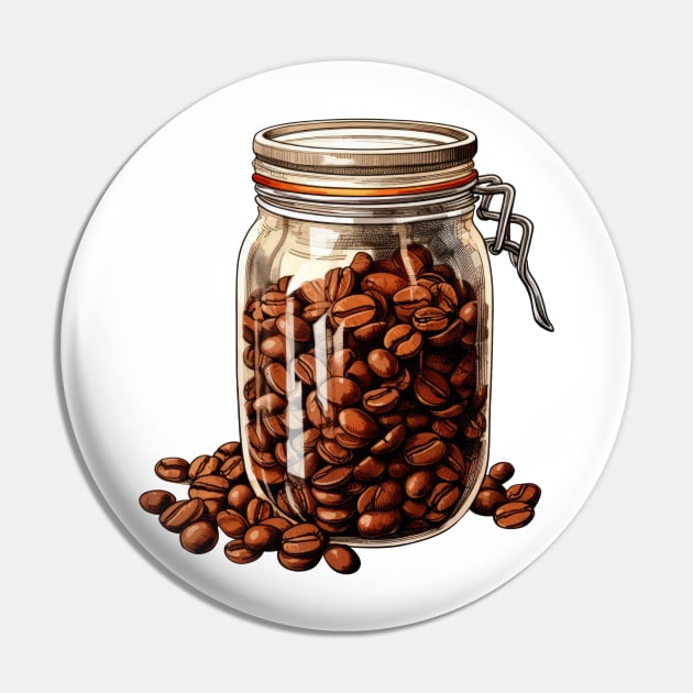 Coffee In Jar Pin by Chromatic Fusion Studio