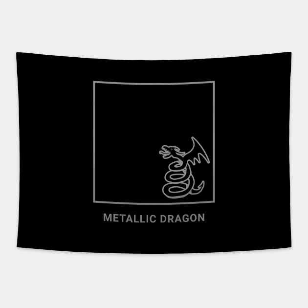 Metallic Black Dragon Album Tapestry by DnlDesigns