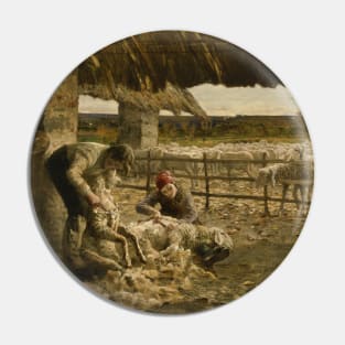 The Sheepshearing by Giovanni Segantini Pin