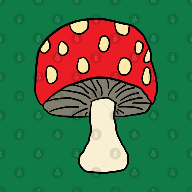 Mushroom, Fungi, Cute, Pretty Red Capped Mushroom Design by Blue Heart Design