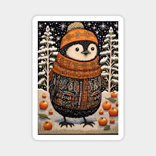 Magic Bird in Winter Forest Funny Christmas Gift Magnet