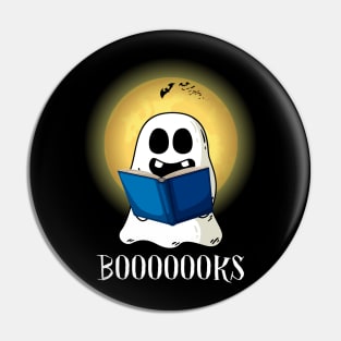 Booooooks Shirt Boo Read Books Halloween Pin