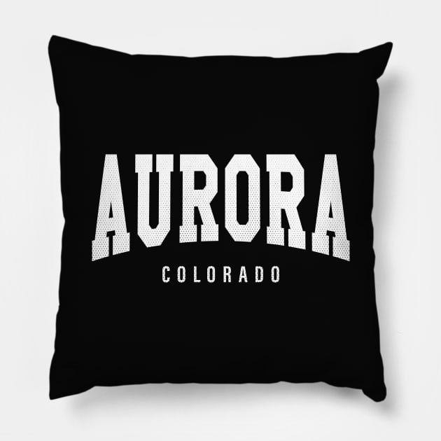 Aurora, Colorado - CO Football Typography Pillow by thepatriotshop