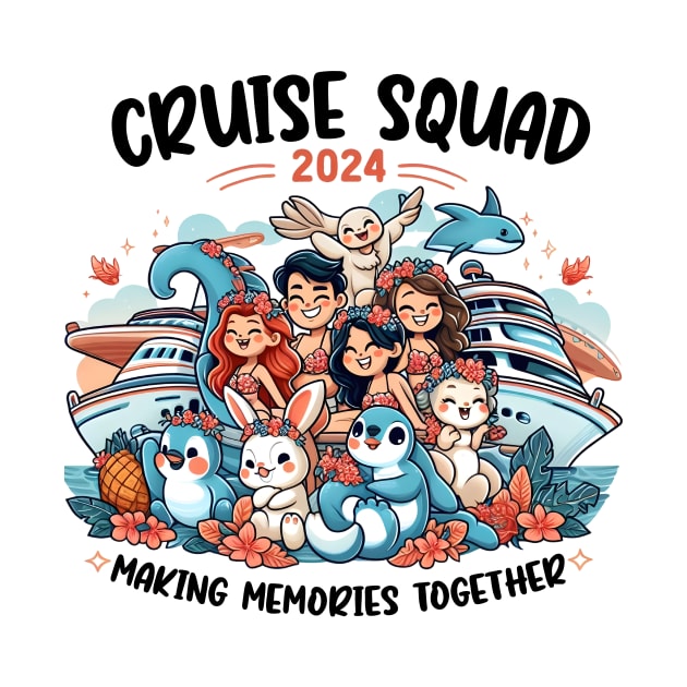 Happy Family Cruise Squad 2024 Summer Friends Boys Women Men by Pikalaolamotor