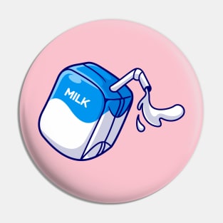 Floating Milk Spilled Cartoon Pin