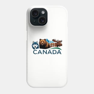 Canada Wildlife Hoodie | Moose, Bear, Beaver & Wolf | Nature Lovers | Perfect Canadian Gift Phone Case