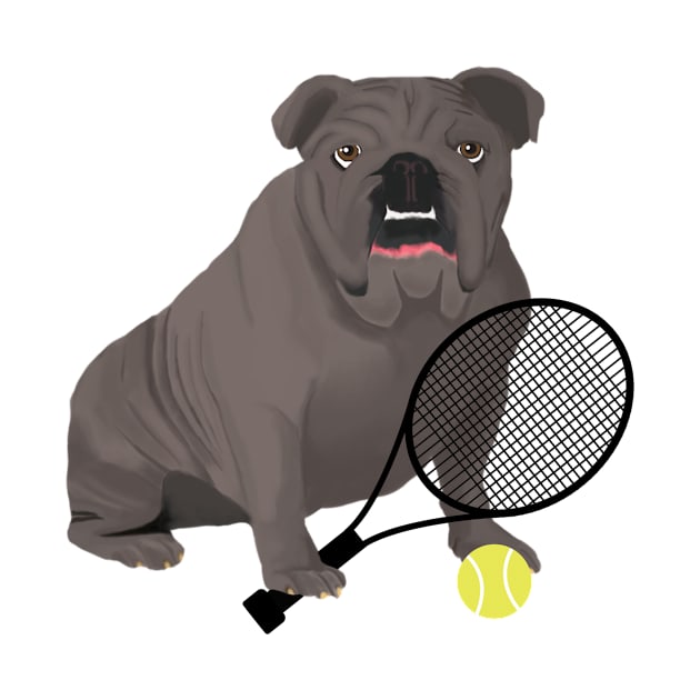 Tennis Gray Bulldog by College Mascot Designs