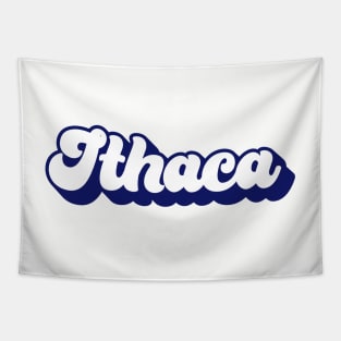 Retro Ithaca Script Tapestry