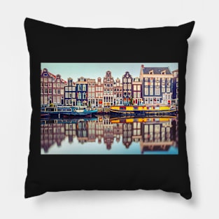 Evening Amsterdam Skyline Pillow