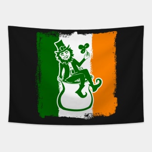 Irish Flag Lucky Leprechaun Tapestry