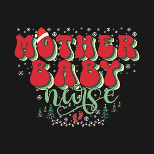 Mother Baby Nurse Christmas Postpartum Mom Baby Nursing T-Shirt