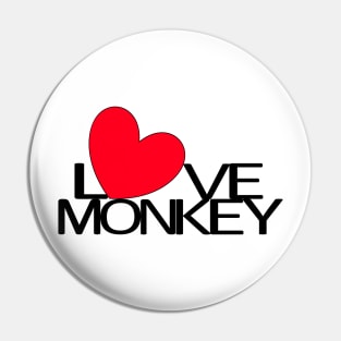 Love Monkey Heart Shape Pin