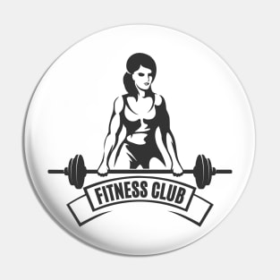 Bodybuilder Sport Emblem in Retro style Pin