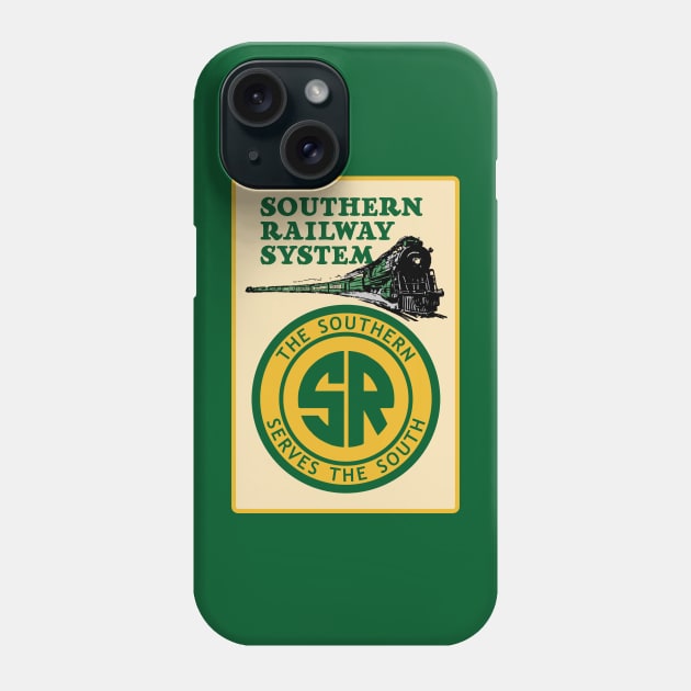 Southern Railway System Vintage Poster Type Graphics Phone Case by MatchbookGraphics