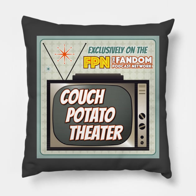 Couch Potato Theater Shirt 2 Pillow by Fandom Podcast Network