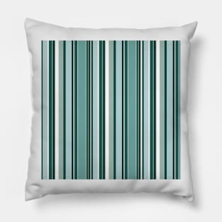 Vertical lines in turquoise green color harmony Pillow