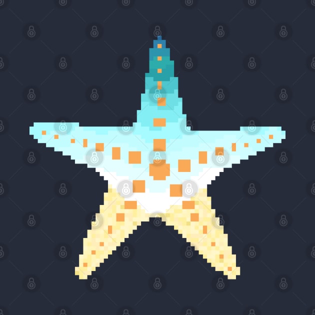 Modern Pixel Ocean Sea Star by jofudachi