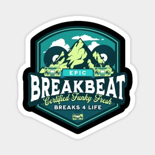 BREAKBEAT - Epic Funky Fresh mountain (Blue/Lime) Magnet